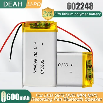 602248 Литий-полимерная аккумуляторная батарея 3,7 В 600 мАч для MP3 MP4 GPS Светодиодные фонари Bluetooth наушники динамик Литий-ионные Lipo Элементы