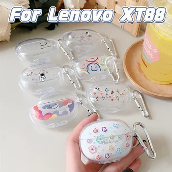 Для Lenovo XT88 Smile Floral Spaceman Мягкий ТПУ Прозрачный Чехол Для наушников Bluetooth с Пряжкой, Защитный Чехол От падения