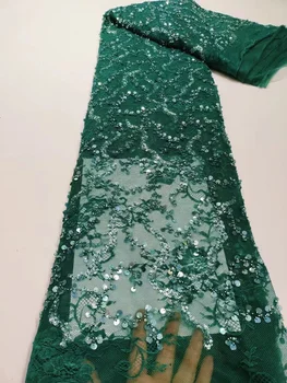 Африканская кружевная ткань, Высококачественное Свадебное платье 2022 года, Женское платье с французской вышивкой, Тюль с пайетками, Сетка, Белая Нигерийская сетка.