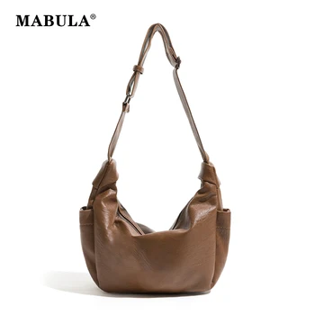 Женская сумка-бродяга MABULA Dumpling из мягкой веганской кожи, сумочка через плечо с расширенным ремешком, модная сумка через плечо с несколькими карманами