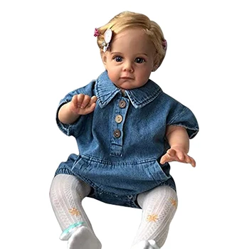 24-дюймовая кукла-Реборн для малышей, новорожденный, тело из мягкой ткани, Красивые светлые волосы, платье Чонсам, игрушки для девочек