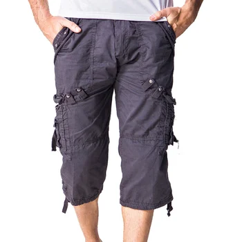 Мужские повседневные шорты-карго, тактические 6 карманов, мужские укороченные брюки, мужские хлопковые свободные короткие брюки в стиле милитари, большие размеры