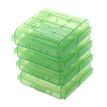 Упаковка из 4 шт. жесткого футляра для хранения батареек типа АА / ААА-зеленый