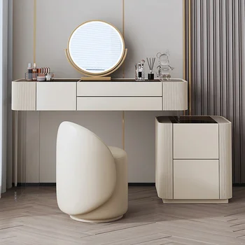 Минималистичный Зеркальный туалетный столик, Стул для макияжа, Деревянный Современный туалетный столик, Роскошная спальня, мебель для дома YY50VT