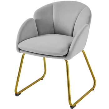 Современное бархатное кресло SmileMart с золотистыми металлическими ножками для гостиной / спальни / Домашнего офиса