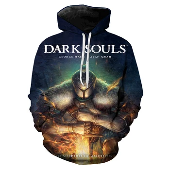 2023 НОВАЯ игра Dark Souls Толстовки с 3D принтом Для мужчин и женщин, повседневная модная толстовка с капюшоном, косплей, хип-хоп, уличная одежда, пуловер, толстовка