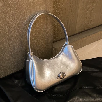 Модные дизайнерские серебряные сумки-бродяги и кошельки, сумки через плечо для женщин 2023, новые модные повседневные сумки-тоут