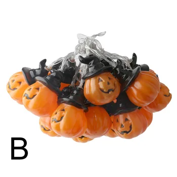 Светодиодные гирлянды в виде тыквы на Хэллоуин, 3D водонепроницаемые оранжевые гирлянды в виде тыквы для внутреннего и наружного декора