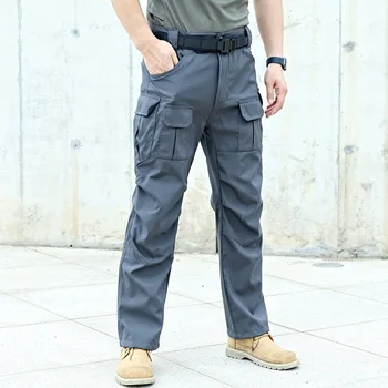 Военные брюки-карго, мужские уличные водонепроницаемые тактические брюки SWAT с несколькими карманами, весенне-осенние армейские боевые рабочие брюки Rip-Stop
