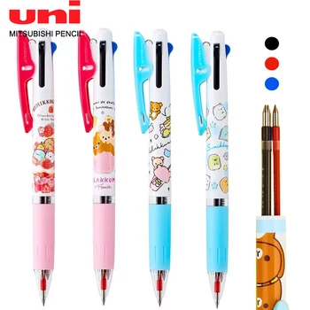 Многофункциональная гелевая ручка JAPAN UNI JETSTREAM с ограниченным тиражом, гладкая трехцветная шариковая ручка с мультяшным рисунком, 0,5 мм, подарок 