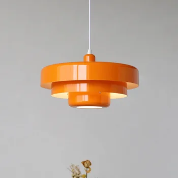 Современная люстра в виде летающей тарелки цвета радуги в стиле ретро, столовая, минималистичный кремовый стиль, датская дизайнерская модель, светодиодный подвесной светильник