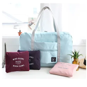 Новая Легкая складная дорожная сумка в простом стиле, Однотонная сумка для хранения одежды, водонепроницаемая Уличная сумка-тележка