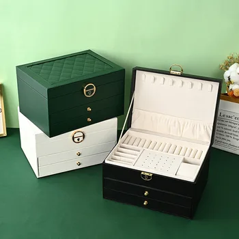 Высококачественная шкатулка для драгоценностей Многослойный выдвижной ящик с защитой от окисления, большая емкость, коробка для хранения ювелирных изделий для женщин, многофункциональная