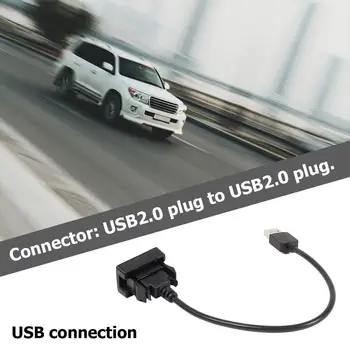 Крепление на приборной панели автомобиля заподлицо с портом USB 2.0, удлинительный кабель-адаптер для Toyota