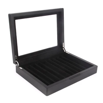 Деревянная коробка для ручек, вместимость 12 ручек, Органайзер для коллекционирования перьевых ручек, Подарочная коробка черного цвета