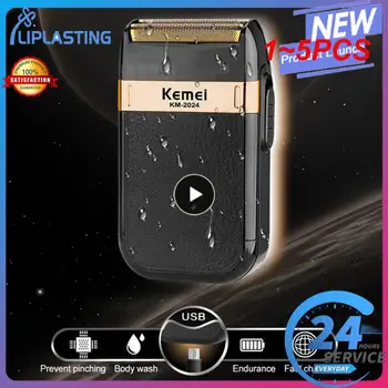 1-5 шт. электробритва Kemei для мужчин, двухлопастная водонепроницаемая аккумуляторная бритва с возвратно-поступательным движением, USB-перезаряжаемый станок для бритья, парикмахерская