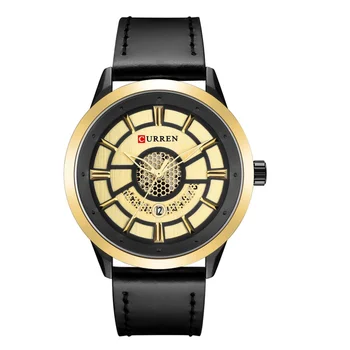 Curren 8330, водонепроницаемый кварцевый календарь, модные мужские часы на ремне