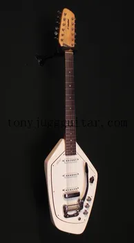 Rhxflame Rare 60s 12-Струнная Гитара VOX Teardrop Phantom XII В Форме Белого Корпуса с 3 Звукоснимателями с Одной Катушкой, Винтажные Тюнеры,