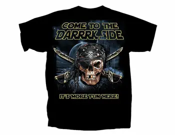 JHPKJCome to the Darrrk side, здесь веселее, Забавная футболка с пиратами, Пиратская Мужская Короткая Повседневная Хлопковая футболка с круглым вырезом, S-3XL