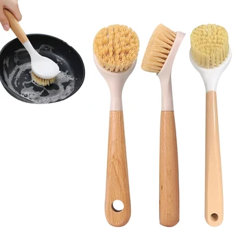 Кастрюля-скребок для щетки Деревянная Чистящая Железная сковорода Щетка для мытья посуды Литая мыловарня Бамбуковый кухонный скребок для мытья посуды