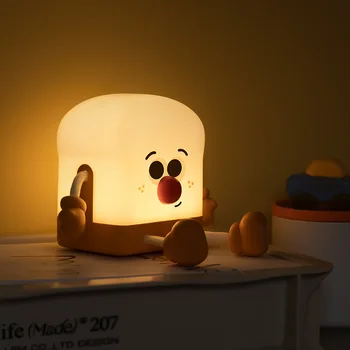 Мультяшный тостер, светодиодные ночники, симпатичная ночная лампа, перезаряжаемая через USB, для прикроватной тумбочки, украшения детской комнаты, подарка ребенку на День рождения в спальне