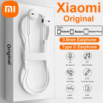 Xiaomi Оригинальные Проводные Наушники Type C Xiaomi Mi 13 12 11 Pro Ultra Lite 3,5 ММ Наушники Redmi Poco Huawei Samsung Earbud Гарнитура