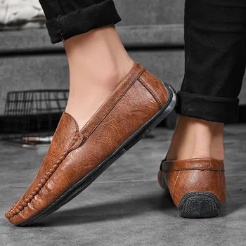 Летняя дизайнерская обувь для вождения, Классическая кожаная Удобная мужская повседневная обувь в стиле ретро, Мужские лоферы, Новинка 2023 года, летняя обувь, мужская мода