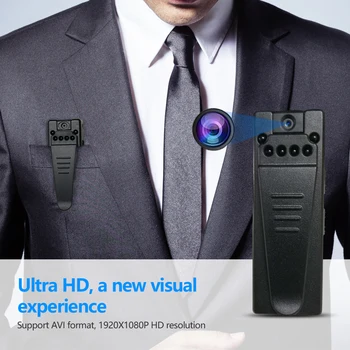 Видеомагнитофон с экраном 1080p HD, Носимая микрокамера, Портативная безопасность для конференций