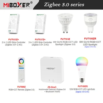 Miboxer Zigbee 3.0 Tuya app Одноцветный / CCT / RGB / RGBW / RGBCCT Контроллер Светодиодной Ленты 4 Вт 6 Вт 12 Вт Light Blub беспроводной Шлюз