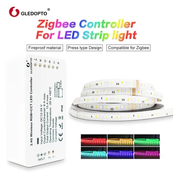 GLEDOPTO ZigBee Light Link Smart LED Strip Kit Контроллер полосы RGBCCT для светодиодной ленты Работает с Echo Plus Alexa Smartthings