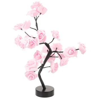 Лампа в виде розового дерева, светодиодная настольная лампа в виде розового дерева, украшение рабочего стола в виде цветка дерева