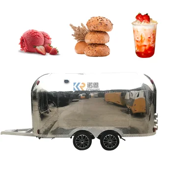 Передвижной грузовик быстрого питания для малого бизнеса на открытом воздухе из нержавеющей стали, полностью оборудованный трейлер для кейтеринга кексов и мороженого