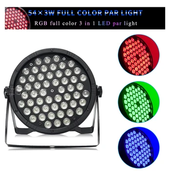 54x3W RGB 3in1 LED Par Light с Эффектом Управления DMX512 Сценический Плоский Прожектор для Вечеринки, Свадьбы, DJ-Дискотеки, Сценического Освещения